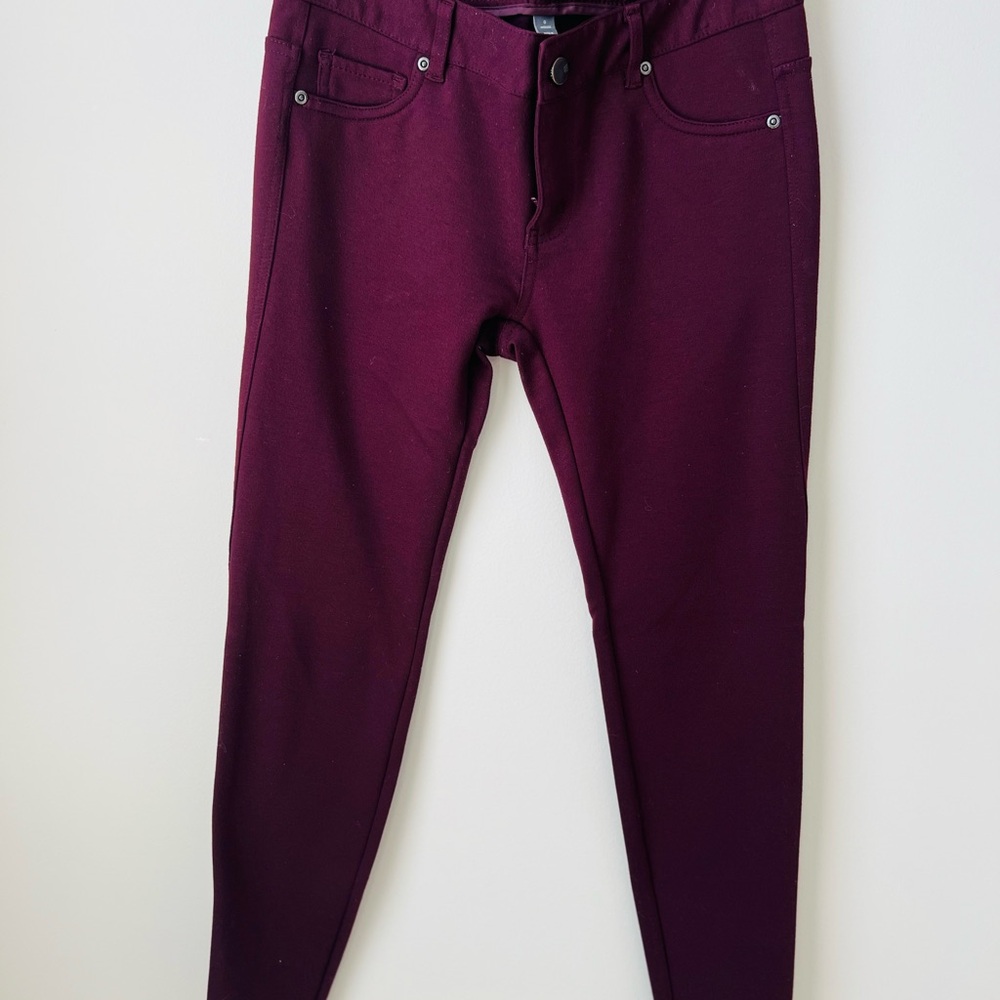 New York & Company Deep Burgundy Skinny Jeggings
